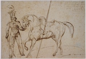Lanzenreiter und Pferd von Theodore Gericault