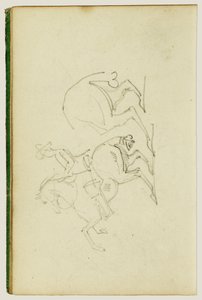 Mann auf einem steigenden Pferd, Studie der Hinterbeine des Pferdes von Theodore Gericault