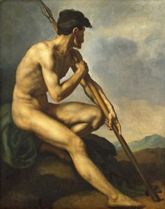 Nackter Krieger mit Speer von Theodore Gericault
