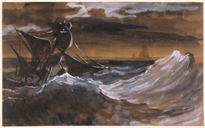 Segelboot auf stürmischer See