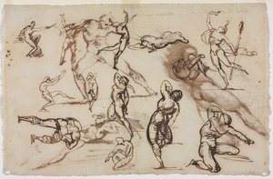 Blatt mit Skizzen verso, 1819 von Theodore Gericault