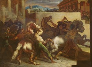 Das wilde Pferderennen in Rom, ca. 1817 von Theodore Gericault