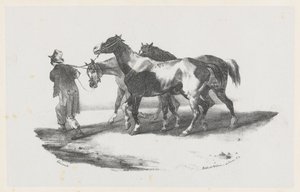 Drei Pferde werden zum Schlachthof geführt von Theodore Gericault