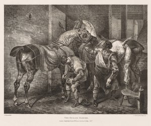 Verschiedene Motive aus dem Leben und auf Stein: Der englische Hufschmied von Theodore Gericault