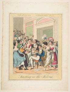 Theatervergnügen, Platte 5: Festmahl im Salon, ca. 1835