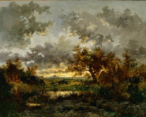 Die Hütte des Köhlers, ca. 1850 von Pierre Etienne Theodore Rousseau