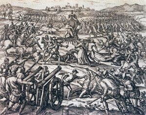 Francisco Pizarros Truppen erobern den Inka-Kaiser Atahualpa während der Schlacht von Cajamarca, 16. November