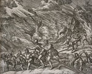 Hurrikan versenkt die Santa Maria, Karavelle von Christoph Kolumbus