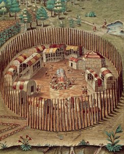 Befestigtes Dorf der amerikanischen Ureinwohner in Virginia von Theodore de Bry