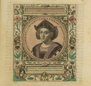 Porträt von Christoph Kolumbus, 1595 von Theodore de Bry
