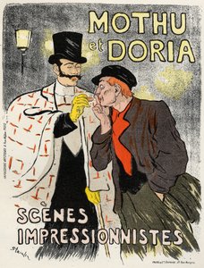 Kunst. Unterhaltung. Die Sänger Mothu und Doria. Plakat von Steinlen, Frankreich