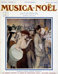 Zeitschrift „musica Noel“, Sonderausgabe Dezember 1913. Das Cover besteht aus einem Fragment eines dekorativen Panels von Steinlen