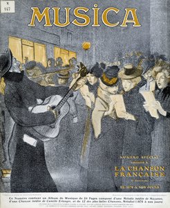 Nachtfeste in Montmartre. Titelbild von Steinlen für die Zeitschrift „Musica“ vom November 1908 von Théophile Alexandre Steinlen