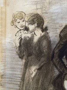 Der Ausgang der Näherinnen (Detail) von Théophile Alexandre Steinlen