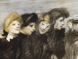 Der Ausgang der Näherinnen (Detail) von Théophile Alexandre Steinlen