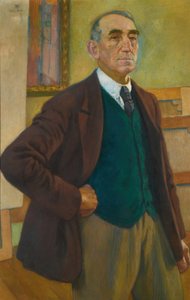 Selbstporträt in einer grünen Weste, 1924