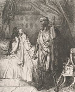 Hast du heute Nacht gebetet, Desdemona: Platte 12 aus Othello Akt 5, ..., geätzt 1844, nachgedruckt 1900