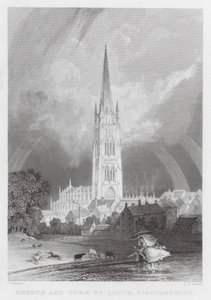 Kirche und Stadt Louth, Lincolnshire von Thomas (after) Allom