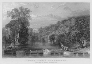 Corby Castle, Cumberland, der Sitz von Henry Howard (Stich)