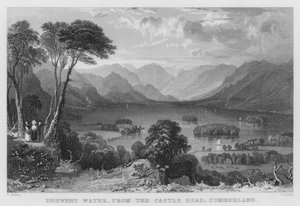 Derwent Water, vom Castle Head, Cumberland (Stich) von Thomas (after) Allom