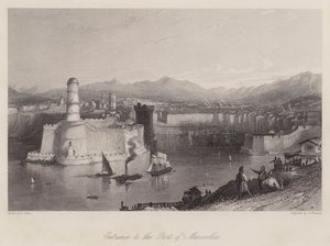 Eingang zum Hafen von Marseille (Gravur) von Thomas (after) Allom