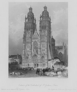 Außenansicht der Kathedrale St. Gatien, Tours von Thomas (after) Allom