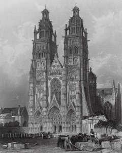 Außenansicht der Kathedrale von St. Gatien, Tours von Thomas (after) Allom