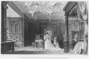 Innenraum von Sizergh Hall, Westmorland (Gravur) von Thomas (after) Allom