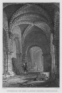 Innenansicht der Schlosskapelle, Newcastle (Stich) von Thomas (after) Allom