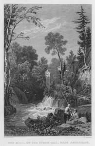 Die Mühle am Stock-Gill, in der Nähe von Ambleside (Stich) von Thomas (after) Allom