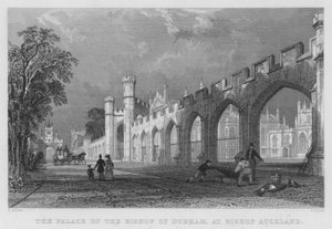 Der Palast des Bischofs von Durham, in Bishop Auckland (Stich)