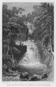 Der obere Fall bei Rydal, Westmorland (Stich) von Thomas (after) Allom