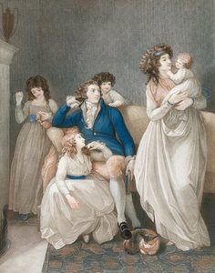 Szene einer wohlhabenden Familie, spätes 18. - frühes 19. Jahrhundert. von Thomas (after) Stothard