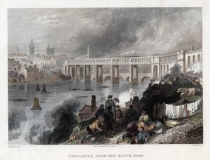 Hochbrücke über den Tyne in Newcastle, 1849 von Thomas Abiel Prior