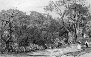 Schloss Eden Hall, Durham, 1833 von Thomas Allom