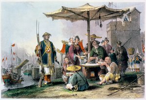 Reisverkäufer an der Militärstation von Tong-Chang-Too, China von Thomas Allom