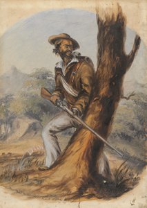 Barton Hottentot Kat River Levy (Bleistift & Öl auf Papier) von Thomas Baines