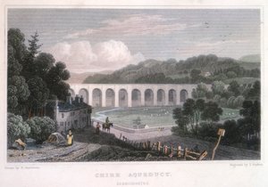Chirk-Aquädukt am Ellesmere-Kanal, um 1829 von Thomas Barber