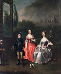 Porträt von Kapitän Fenwick, seiner Frau Isabella Orde und seiner Schwester Ann, ca. 1746 von Thomas Bardwell
