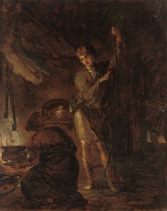 Szenen aus William Cowpers Die Aufgabe, ein Junge spannt einen Bogen, 1785