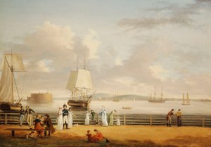Die Batterie und der Hafen, New York, ca. 1811-1812 von Thomas Birch