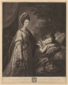 Königin Charlotte erweckt den Genius der schönen Künste von Thomas Burke