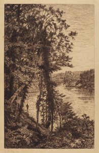 Ohne Titel (Landschaft mit Fischer)
