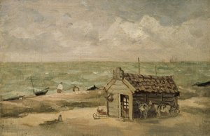 Eine Fischerhütte am Meer von Thomas Churchyard