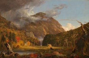 Ansicht des Gebirgspasses genannt die Kerbe der Weißen Berge (Crawford Notch)