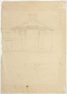 Freihandzeichnung der Ansicht des neuen Studios in Cedar Grove von Thomas Cole