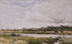Landschaft, Fluss im Vordergrund von Thomas Collier
