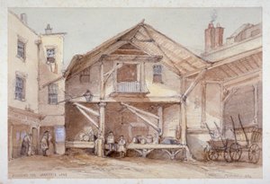 Blossoms Inn, Lawrence Lane, City of London, 1854 von Thomas Colman Dibdin