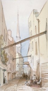 Huggin Lane, City of London, 1851 von Thomas Colman Dibdin