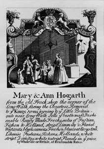 Handelskarte für Mary und Ann Hogarths Laden, 1807, 1827 von Thomas Cook